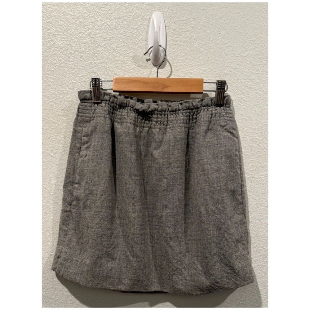J.CREW Gray Wool Sidewalk Pockets Mini Skirt